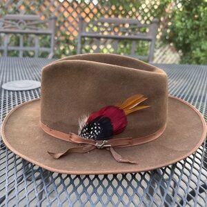 Stetson Brown STRATOLINER FEDORA with Feather Accent